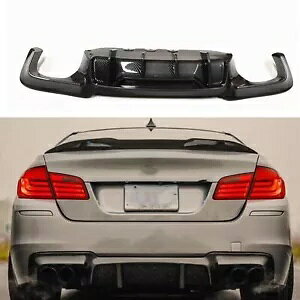 2011-2016 BMW F10 MT スタイルリアバンパーディフューザーリップカーボンファイバールック- For 2011-2016 BMW F10 MT style rear bumper diffuser lip carbon fiber look-
