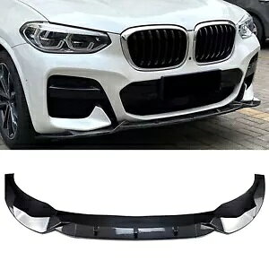 2018-2021 BMW X3 G01 X4 G02 M �X�|�[�c�t�����g�o���p�[�X�|�C���[�J�[�{���t�@�C�o�[���b�N- For 2018-2021 BMW X3 G01 X4 G02 M Sport Front Bumper Spoiler Carbon Fiber Look- �y���s�A���i�z