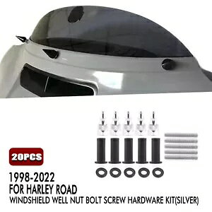 �I�[�g�o�C�t�����g�K���X���t���l�W�n�[���[���[�h 1998-2022 1999- Motorcycle windshields mounting screws for Harley Road 1998-2022 1999- �y���s�A���i�z