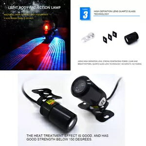 1 ZbgI[goCO LED CgECOhAvVhEvWFN^[Cgu[- 1 Set Motorcycle Outdoor LED Light Wing Door Lamps Shadow Projector Light Blue-