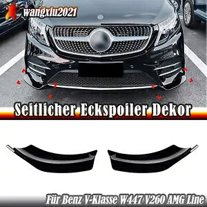 xc V NX W447 V260 AMG C 2016-20 2019 TChR[i[X|C[ ubN- For Benz V-Class W447 V260 AMG Line 2016-20 2019 Side Corner Spoiler Black-