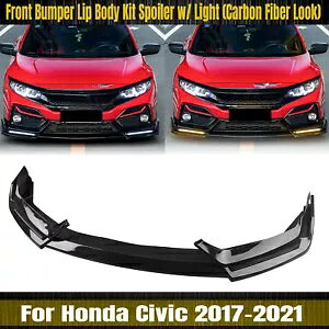 ホンダ シビック Si ハッチバック 2017-2021 フロントバンパースポイラースプリッターリップ- For Honda Civic Si Hatchback 2017-2021 Front Bumper Spoiler Splitter Lip-