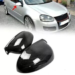 VW St 5 MK5 GTI Ԃ̃obN~[Jo[LbvJ[{t@Co[ubN- For VW Golf 5 MK5 GTI car rear-view mirror cover cap carbon fiber black-