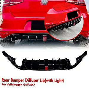 Aop[fBt[U[bvCgttHNX[QSt 7 MK7 V- Rear bumper diffuser lip with light for Volkswagen Golf 7 MK7 black new-