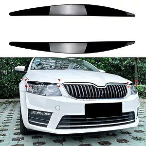 �V���R�_�I�N�^�r�A MK3?? 2015-2017 �Ԃ̃w�b�h���C�g���ё�����- For ?KODA OCTAVIA MK3 2015-2017 car headlights eyebrows decor black- �y���s�A���i�z