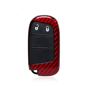 ���b�h�X�}�[�g�P�[�X�L�[�����J�o�[�W�[�v�_�b�W�`�F���L�[���l�Q�[�h�p- Red Smart Case Key Decor Cover For Jeep Dodge Cherokee Renegade- �y���s�A���i�z