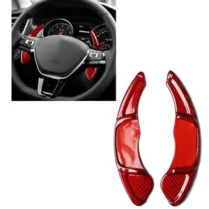 Ԃ̃XeAOzC[Vtgphg VW St MK7 R GTI VbR|- Car steering wheel shift paddles trim for VW Golf MK7 R GTI Scirocco Polo red-