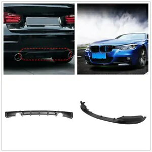 �t�����g�X�v���b�^�[ + ���A�o���p�[�f�B�t���[�U�[ BMW F30 M-Sport 2012-17 �}�b�g�u���b�N- Front splitter + rear bumper diffuser for BMW F30 M-Sport 2012-17 matte black-