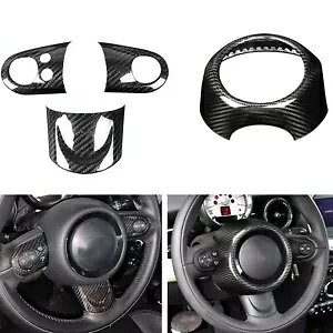 ~jN[p[ R55 R56 XeAOzC[Jo[ + Z^[nEWOJ[{t@Co[ubN- For Mini Cooper R55 R56 steering wheel cover + center housing carbon fiber black-