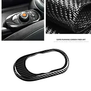 �~�j�N�[�p�[ F55 F56 �����}���`���f�B�A�{�^���J�o�[�Y�f�@��- For Mini Cooper F55 F56 Decoration Multimedia Button Cover Carbon Fiber- �y���s�A���i�z