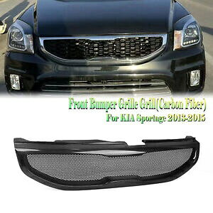 �J�[�{���t�@�C�o�[�t�����g�o���p�[�O�������C�O�����N�� Sportage 2013-2015 2014- Carbon fiber front bumper grille ventilation grille for Kia Sportage 2013-2015 2014- �y���s�A���i�z