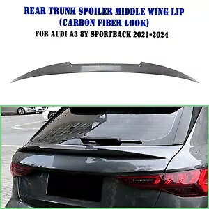 �g�����N�X�|�C���[�Z���^�[�E�C���O���A�E�C���O�A�E�f�B A3 8Y �X�|�[�c�o�b�N 2021-24 2022- Trunk spoiler center wing rear wing for Audi A3 8Y sportback 2021-24 2022-