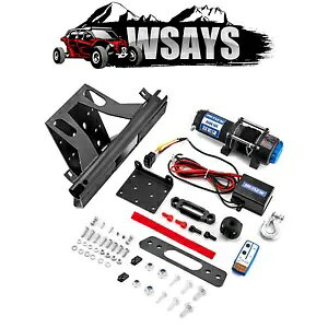 WSAYS 2017-2024 Can-Am Maverick X3 MAX 4500lb 12V dEC`}EgR{p WSAYS For 2017-2024 Can-Am Maverick X3 MAX 4500lb 12V Electric Winch Mount Combo
