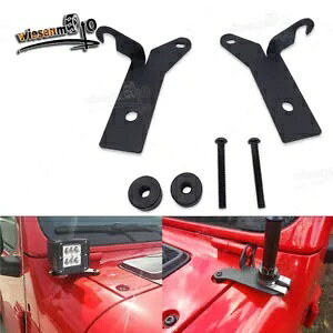 TCht[hfBb`Cg}EguPbg 18-19 20 21 22 23 2024 W[vO[ JL p Side Hood Ditch Light Mount Bracket for 18-19 20 21 22 23 2024 Jeep Wrangler JL