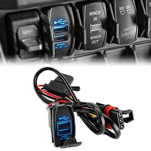 |X W[ XD 1500 / N[pvO Ah vC fA USB 4.2A [d탏C[ Plug & Play Dual USB 4.2A Fast Charger Wire For Polaris Ranger XD 1500 / Crew