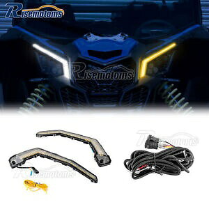 2017-2024 Can Am Maverick X3 LED �^�[���V�O�i�������v�t�����g�V�O�l�`���[���C���[�L�b�g�p For 2017-2024 Can Am Maverick X3 LED Turn Signal Lamps Front Signature Wire Kit �y���s�A���i�z
