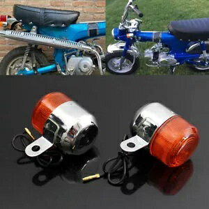 2x �N���[���V�F���^�[���V�O�i�����C�g �z���_ �_�b�N�X ST CT Z50 50 �n�[���[ �J�t�F���[�T�[�p 2x Chrome Shell Turn Signal Light For Honda Dax ST CT Z50 50 Harley Cafe Racer �y���s�A���i�z