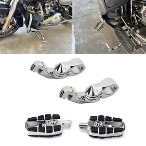 N[tbgyO nCEFCyO}Eg 1.25C` GWK[hp n[[_Cic[O Chrome Foot Pegs Highway Pegs Mount For 1.25" Engine Guards Harley Dyna Touring