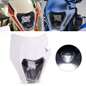 �z���C�g�V�F�� LED �w�b�h���C�g (Hi/Lo �t��) EXC300 6 ���� EXC-F 350 500 690 SMC R White Shell LED Headlight w/Hi/Lo For EXC300 Six Days EXC-F 350 500 690 SMC R �y���s�A���i�z