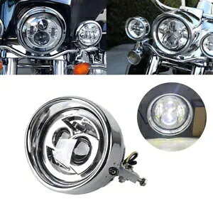 E9 7 ''�N���[���V�F�� LED �w�b�h���C�g�w�b�h�����v Hi/Lo �n�[���[�w���e�[�W 1986-2014 E9 7'' Chrome Shell LED Headlight Headlamp Hi/Lo For Harley Heritage 1986-2014 �y���s�A���i�z