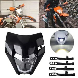 �u���b�N�V�F�� E8 �w�b�h���C�g �n�C/���[�r�[���t�� �_�[�g�o�C�N 690 SMC R EU/US �I�����W 19+ Black Shell E8 Headlight w/ Hi/Lo Beam For Dirt Bike 690 SMC R EU/US orange 19+ �y���s�A���i�z