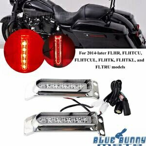 2X �N���[�� ���A LED ���b�h �e�[�����C�g �u���[�L �X�g�b�v �����v �n�[���[ �c�[�����O �E���g�� ���~�e�b�h�p 2X Chrome Rear LED Red Tailight Brake Stop Lamp For Harley Touring Ultra Limited �y���s�A���i�z