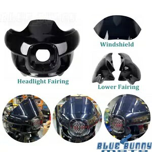 Abp[&[tFAOZbg X[NtgKX uPbgt n[[Xg[g{uFXBBSp Upper&Lower Fairing Set Smoke Windshield w/Bracket For Harley Street Bob FXBBS