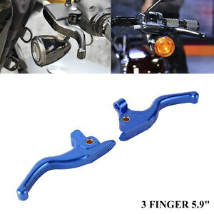 �u���[ 3FINGER 5.9�C���` �A���~ �u���[�L �N���b�` ���o�[ �n�[���[ �g���C �O���C�h �E���g�� �N���V�b�N�p Blue 3FINGER 5.9" Aluminum Brake Clutch Lever For Harley Tri Glide Ultra Classic