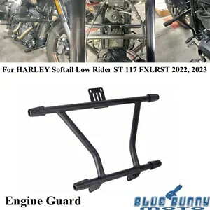 ブラックスチールハイウェイペグエンジンガード保護ハーレーソフテイルローライダーST用 Black Steel Highway Peg Engine Guard Protection For Harley Softail Low Rider ST