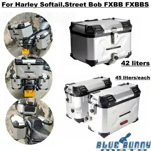 Vo[ 42L AgbvP[X 45L TChP[X z_[t n[[Xg[g{u FXBB /Sp Silver 42L Rear Top Case 45L Side Cases w/Holder For Harley Street Bob FXBB /S