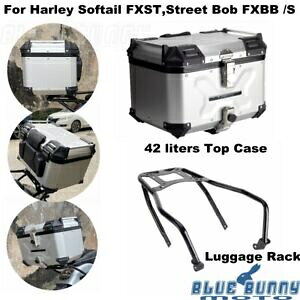 Vo[A~gbvP[XSוbNuPbgn[[Xg[g{u FXBB /S Silver Aluminum Top Case Iron Luggage Rack Bracket For Harley Street Bob FXBB /S