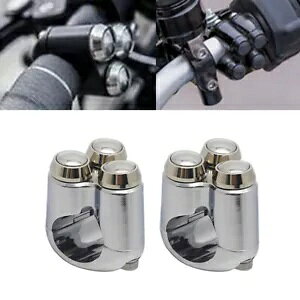 �y�A�N���[�� 3 �v�b�V���{�^���n���h���o�[�X�C�b�` Harley Dyna Sportster 7/8 �C���`�o�[�p Pair Chrome 3 Push Button Handlebar Switch For Harley Dyna Sportster 7/8'' Bars �y���s�A���i�z