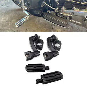 ubN tbgyO tbgXg nCEFCyO }EgZbg n[[ 1.25C` GWK[hp Black Foot Pegs Footrests Highway Pegs Mount Set For Harley 1.25" Engine Guards