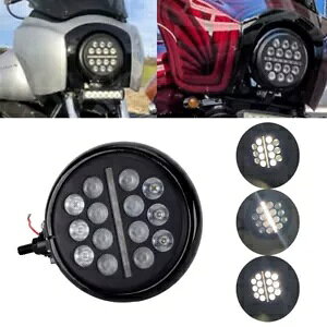 ubN 5.75 C` LED wbhCg DRL t n[[ \teC _Ci GNg Xg[g OChp Black 5.75'' LED Headlight w/ DRL For Harley Softail Dyna Electra Street Glide