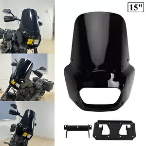 tgtFAO 15 C`tgKXAfACg LP4 uPbgt t@bg{u FXFB /S '18 ȍ~p Front Fairing 15" Windshield w/Dual Light LP4 Bracket For Fat Bob FXFB /S '18-up