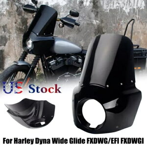 NuX^CwbhCgtFAO 15 C`tgKXn[[ChOCh_Ci FXDL 06+ Club Style Headlight Fairing 15'' Windshield For Harley Wide Glide Dyna FXDL 06+