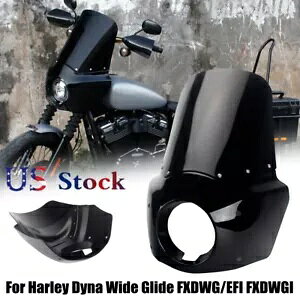 NuX^CwbhCgtFAO 15 C`tgKXn[[ChOCh_Ci FXDL 06+ Club Style Headlight Fairing 15'' Windshield For Harley Wide Glide Dyna FXDL 06+