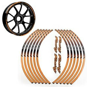 17C` 18C` I[goCzC[fJ[ XebJ[ e[vXgCv jo[TIW 17" 18" Motorcycle Wheel Decals Rim Stickers Tape Stripes Universal Orange