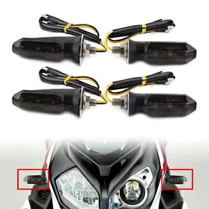 4X LED �^�[���V�O�i���C���W�P�[�^�[ �A���o�[ �E�C���J�[ ���C�g �����v �X���[�N ���j�o�[�T�� �I�[�g�o�C 4X LED Turn Signal Indicator Amber Blinker Light Lamp Smoke Universal Motorcycle �y���s�A���i�z