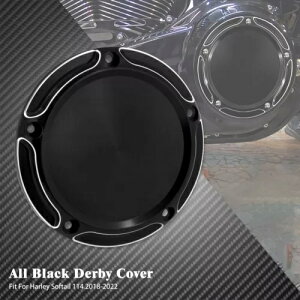 1ピースブラックダービーカバーハーレーソフテイルブレイクアウトローライダー114 2019-2023に適合 1 pc Black Derby Cover Fit For Harley Softail Breakout Low Rider 114 2019-2023