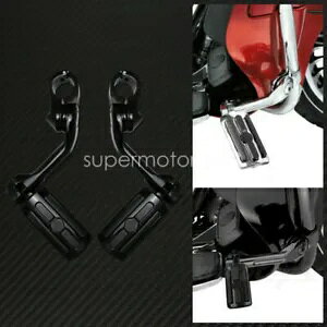 1 �C���`���� 1.25 �C���`�̃u���b�N �����O�A���O�� �n�C�E�F�C �m���X���b�v �t�b�g�y�O���X�g �n�[���[�p 1'' to 1.25'' Black Long Angled Highway Non-Slip Foot Peg Rest Fit For Harley �y���s�A���i�z