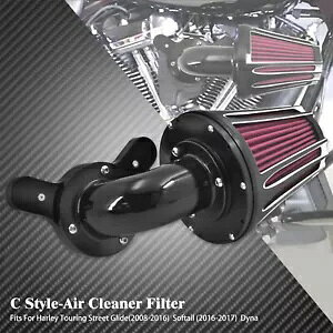 A~ubNR[GAN[i[tB^[ [YbhCe[NGgt n[[p Aluminum Black Cone Air Cleaner Filter w/ Rose Red Intake Element Fit For Harley