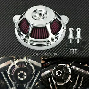 N[ Xe[W 1 GAN[i[ GAtB^[ bh n[[c[O 08-16 \teCp Chrome Stage One Air Cleaner Air Filter Red Fit For Harley Touring 08-16 Softail