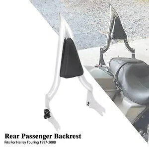N[ȃobNXg V[V[o[ n[[ c[O GNg [h OCh 97-08p Chrome Passenger Backrest Sissy Bar For Harley Touring Electra Road Glide 97-08