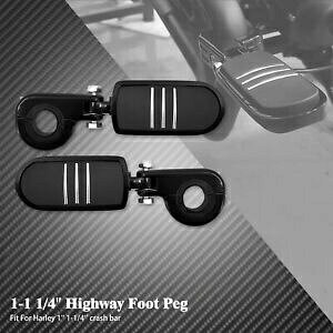 1.25�C���` �n�C�E�F�C �G���W�� �o�[ �u���b�N �t�b�g�y�O �G���N�g�� �X�g���[�g �O���C�h ���[�h�L���O�ɓK�� 1.25 Highway Engine Bars Black Foot Pegs Fit For Electra Street Glide Road King �y���s�A���i�z