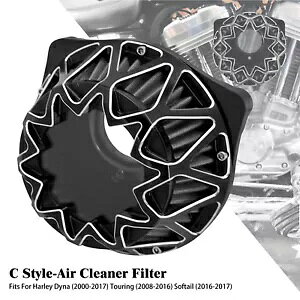n[[pO[Ce[NGgtA~jEubNGAN[i[tB^[ Aluminum Black Transparent Air Cleaner Filter w/ Gray Intake Element For Harley