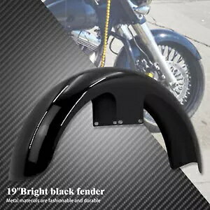 �O���X�u���b�N 19 ���b�v�t�����g�t�F���_�[ �n�[���[�c�[�����O�G���N�g���O���C�h 1996-2022 �ɓK�� Gloss Black 19 Wrap Front Fender Fit For Harley Touring Electra Glide 1996-2022 �y���s�A���i�z