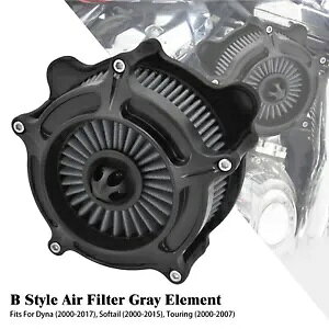 �}�b�g�G�A�N���[�i�[�O���[�C���e�[�N�t�B���^�[�n�[���[�c�[�����O 00-07 �_�C�i�\�t�e�C���ɓK�� Matte Air Cleaner Gray Intake Filter Fit For Harley Touring 00-07 Dyna Softail �y���s�A���i�z