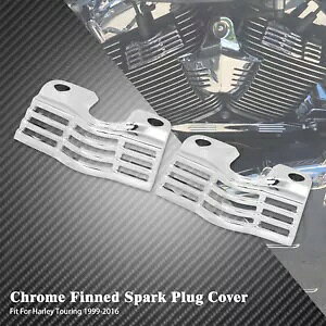 �N���[���t�B���t���X���b�g�w�b�h�{���g�X�p�[�N�v���O�J�o�[�n�[���[�c�[�����O�c�C���J���p Chrome Finned Slotted Head Bolt Spark Plug Cover Fit For Harley Touring Twin Cam