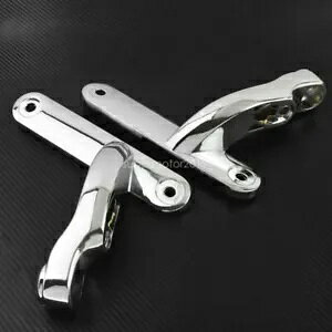 �N���[���⏕�Ɩ��u���P�b�g�L�b�g�n�[���[�c�[�����O FLHTC FLHR FLHX �ɓK�� Chrome Auxiliary Lighting Brackets Kit Fit For Harley Touring FLHTC FLHR FLHX �y���s�A���i�z